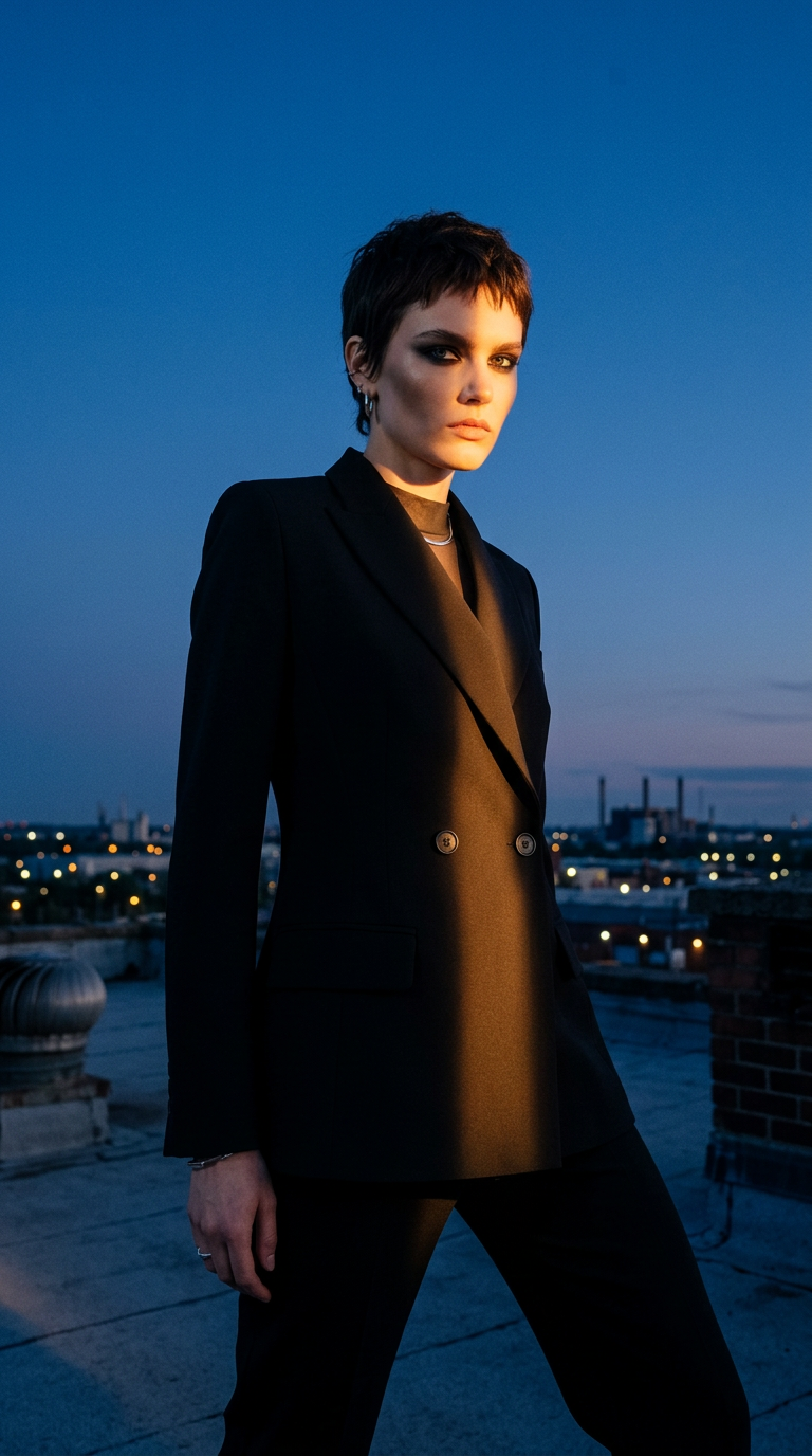 AI product shot of The Canvas Goldie Blazer