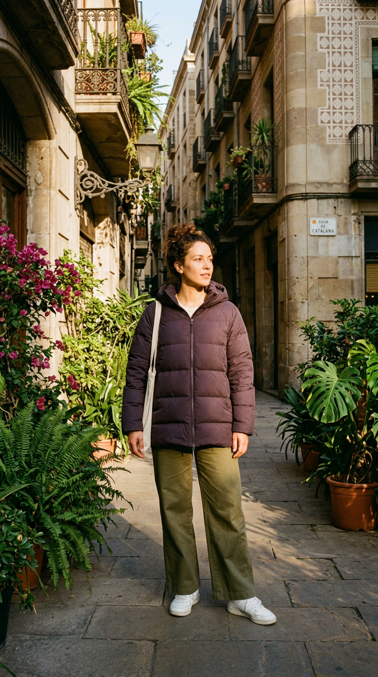 AI product shot of Lightweight Rib-Texture Jacket – Light Blue