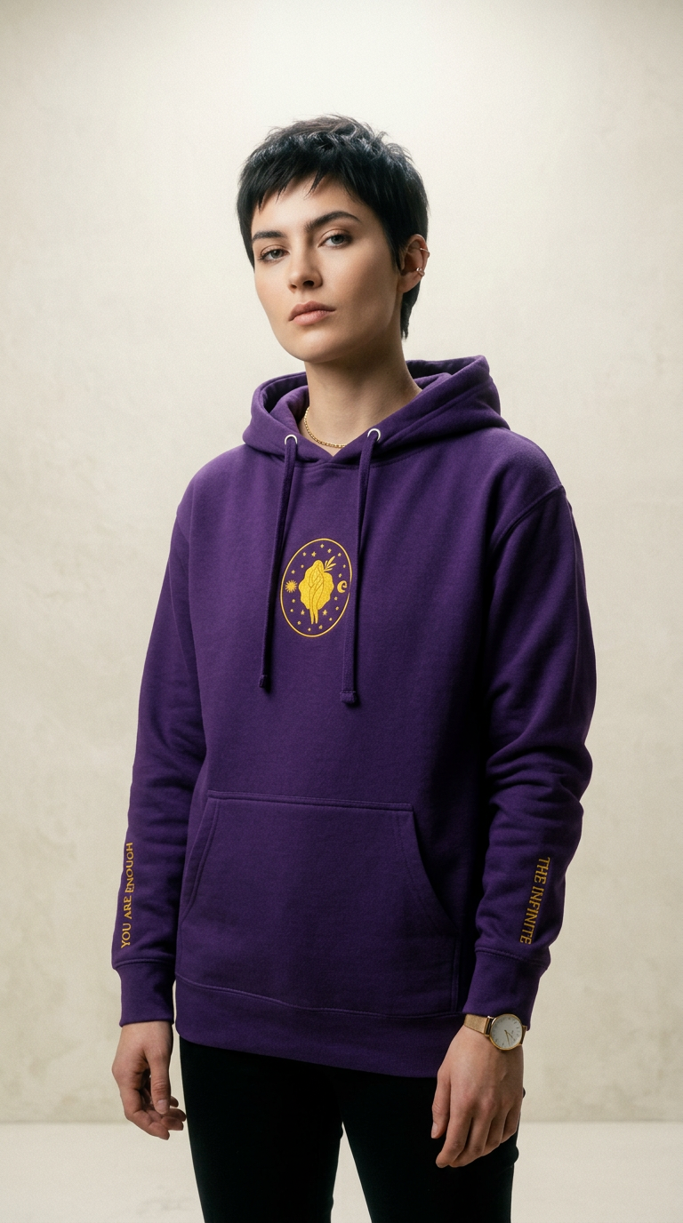 AI product shot of Unisex Purple Logo Hoodie
