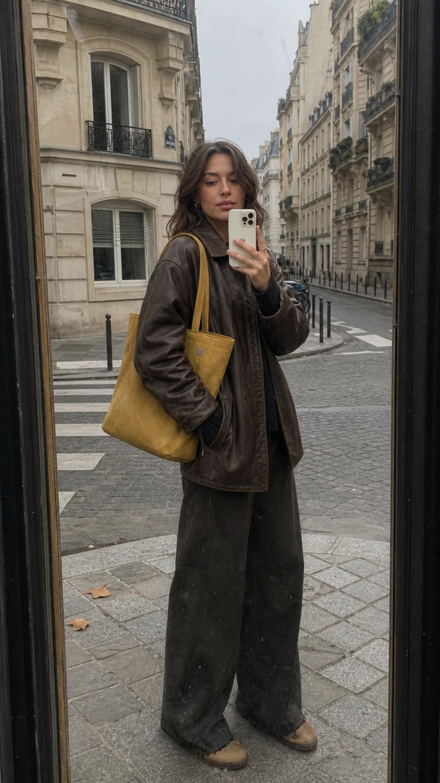 AI product shot of copy of Lazy khaki shoulder bag with zipper