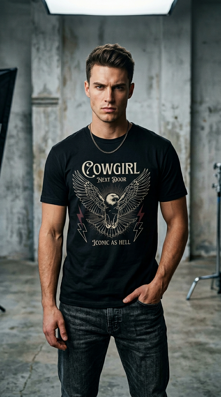AI product shot of ROCK N ROLL Tee