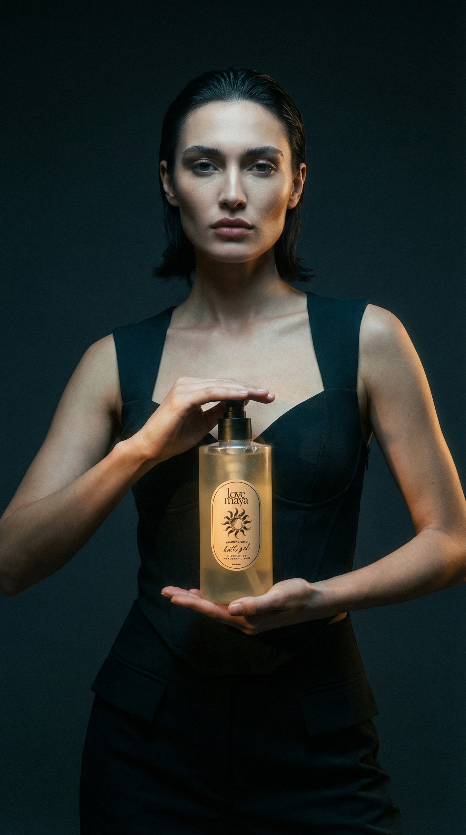 AI product shot of Amberlight Bath Gel