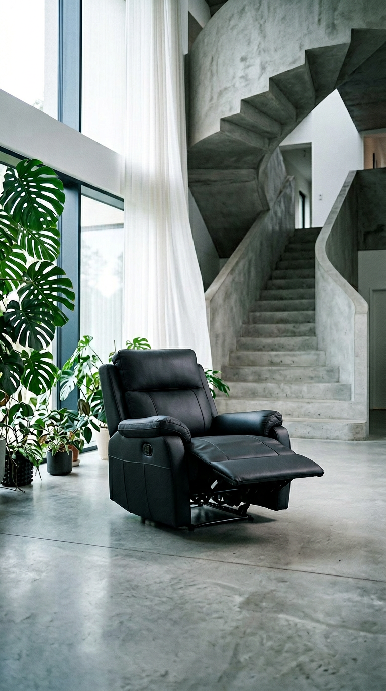 AI product shot of Turner leather recliner