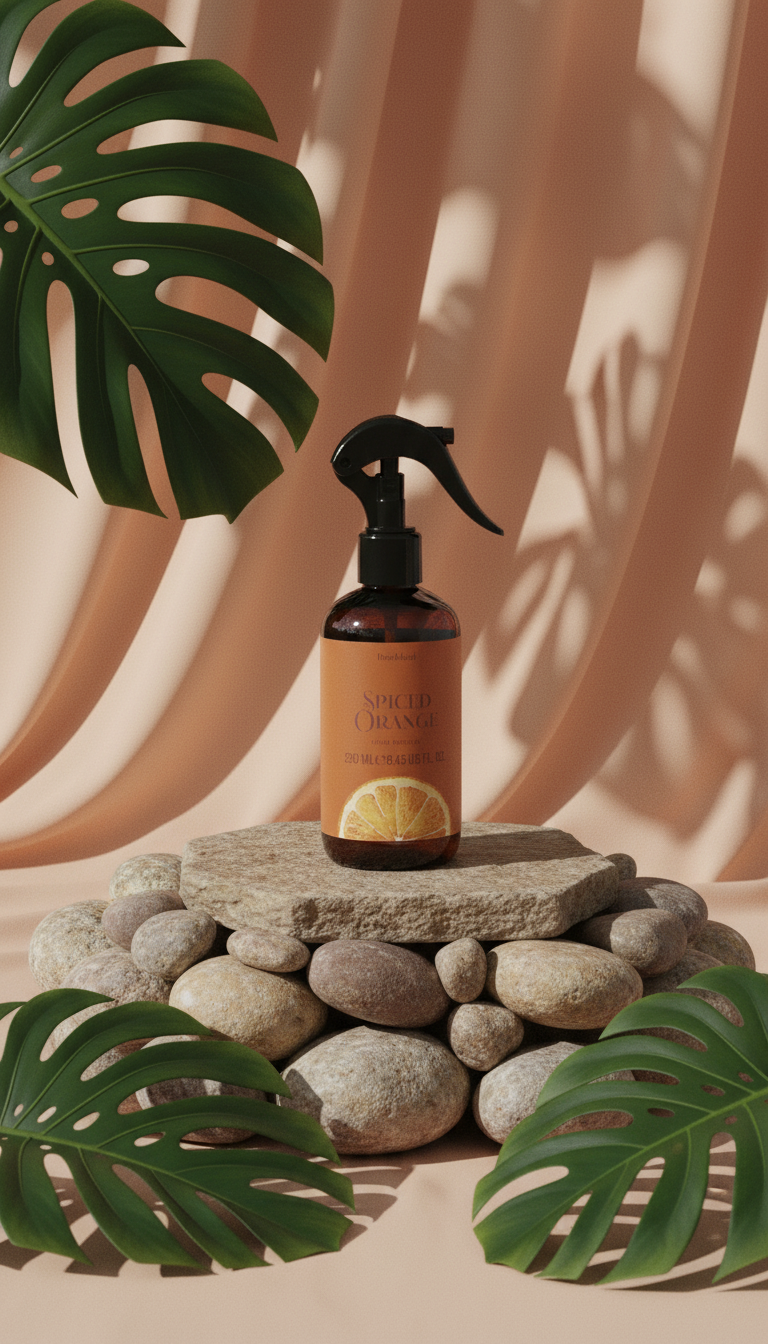 AI product shot of Orange Spiced Orange Room Spray