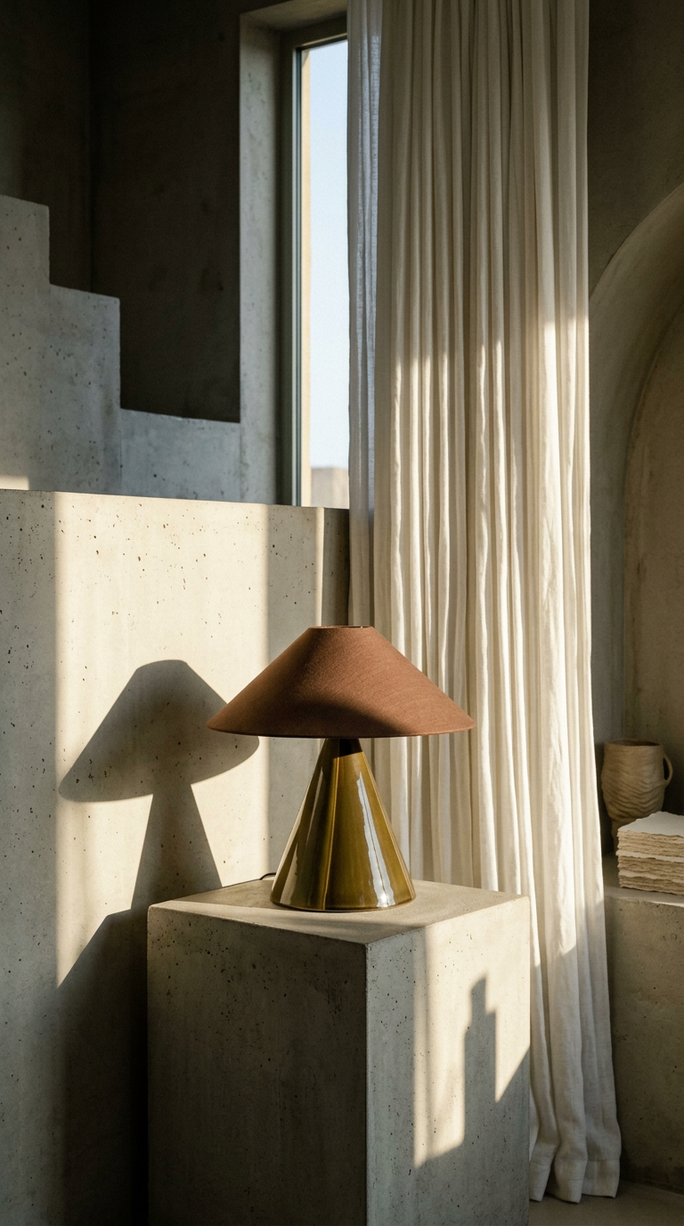 AI product shot of "Caterina" Table Lamp - Dark Brown