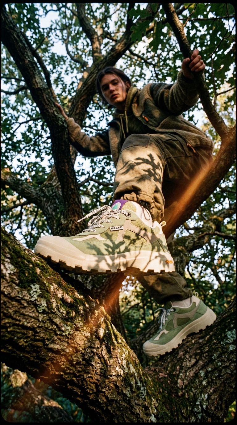 AI product shot of NANUK - ALGAE - TECHNICAL AND SUSTAINABLE SNEAKERS