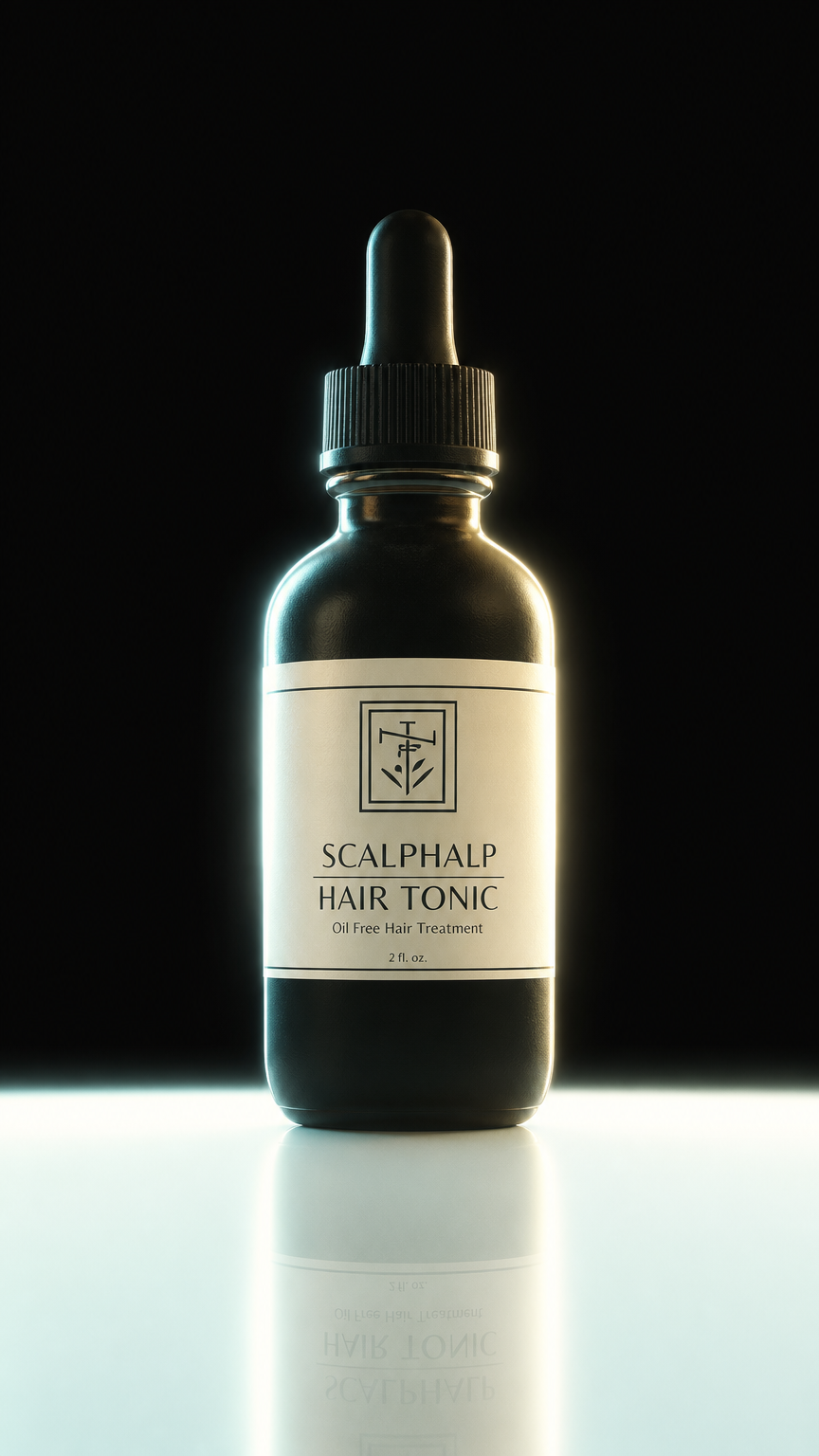 AI product shot of ScalpHalp - Hair & Scalp Tonic