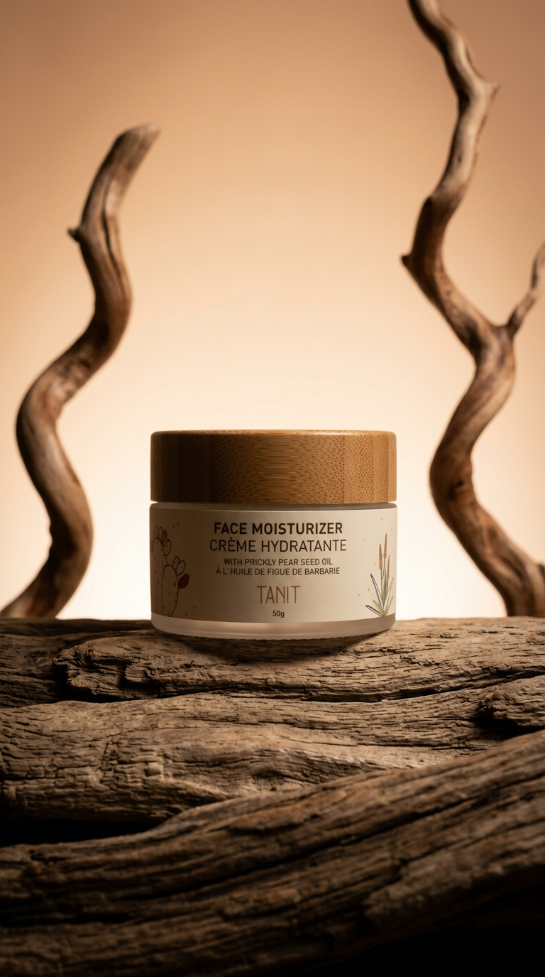 AI product shot of Prickly Pear Balancing Face Moisturizer - TANIT