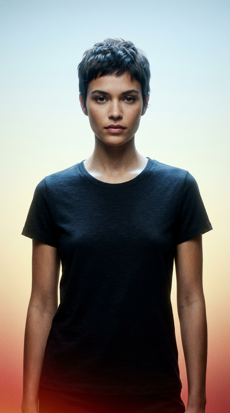 AI product shot of Kiiory-天絲衣-天絲羊毛彈性 T恤