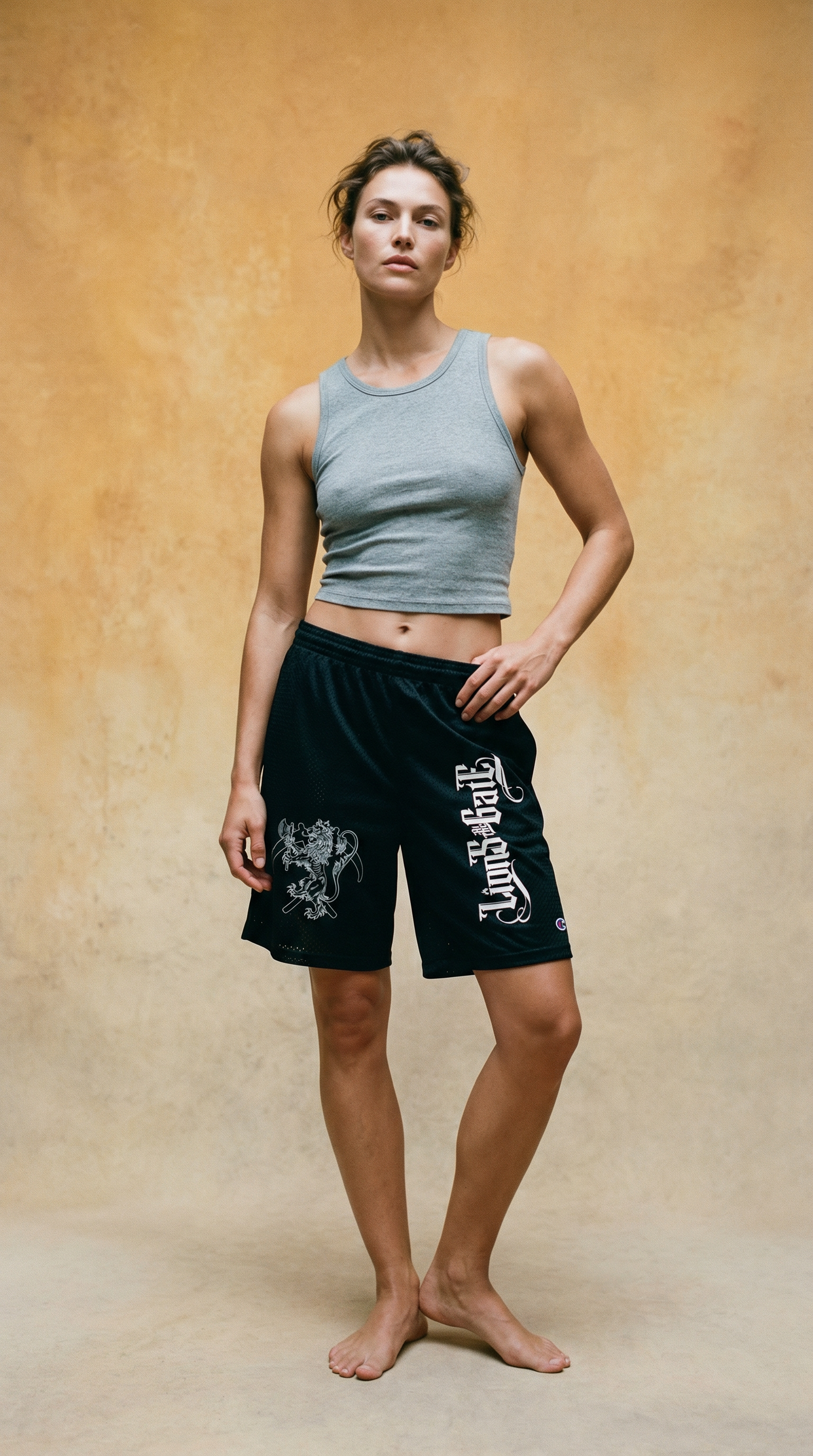 AI product shot of Lions At The Gate - Logo Shorts