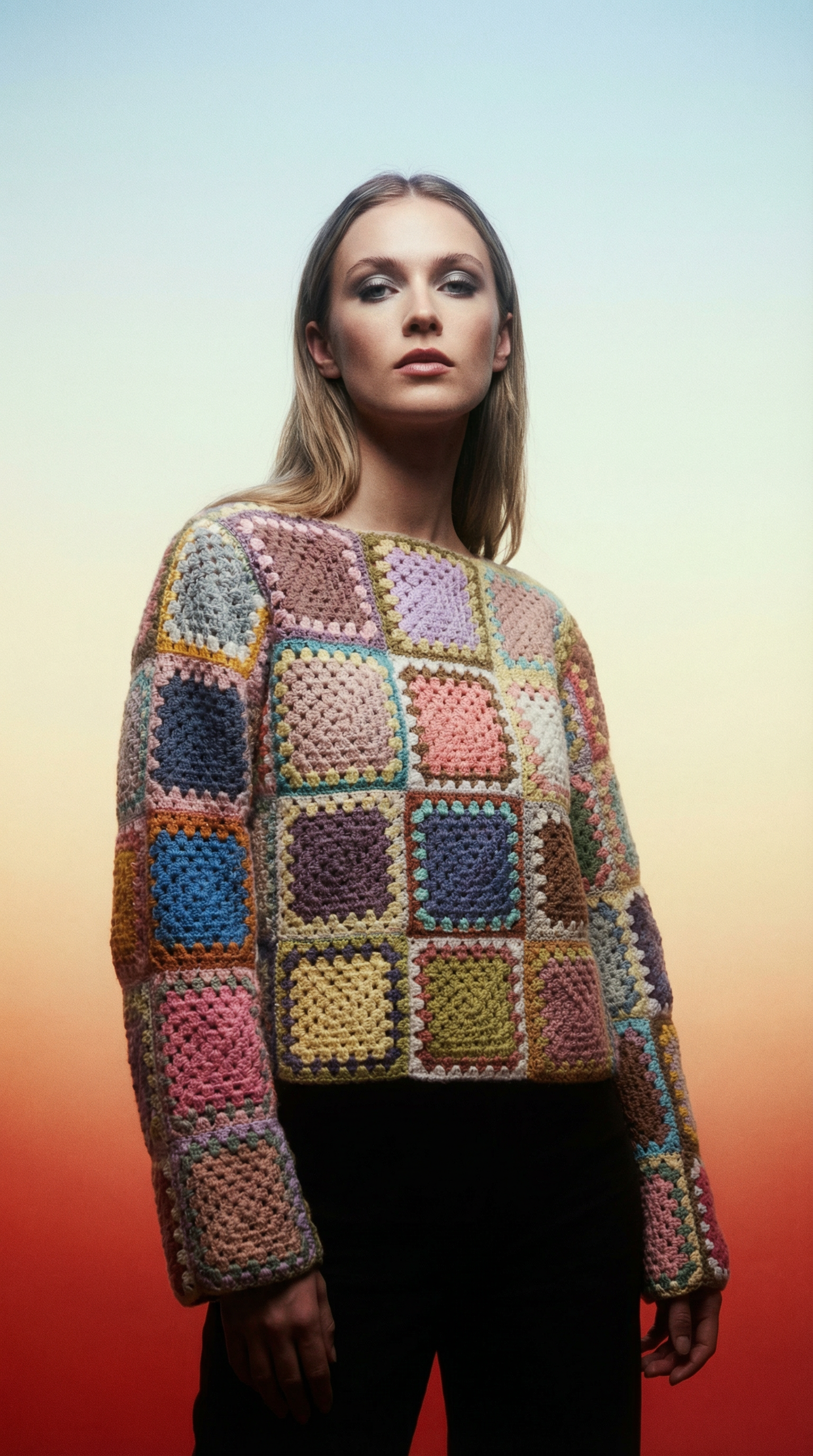 AI product shot of Recouture Crochet Sweater