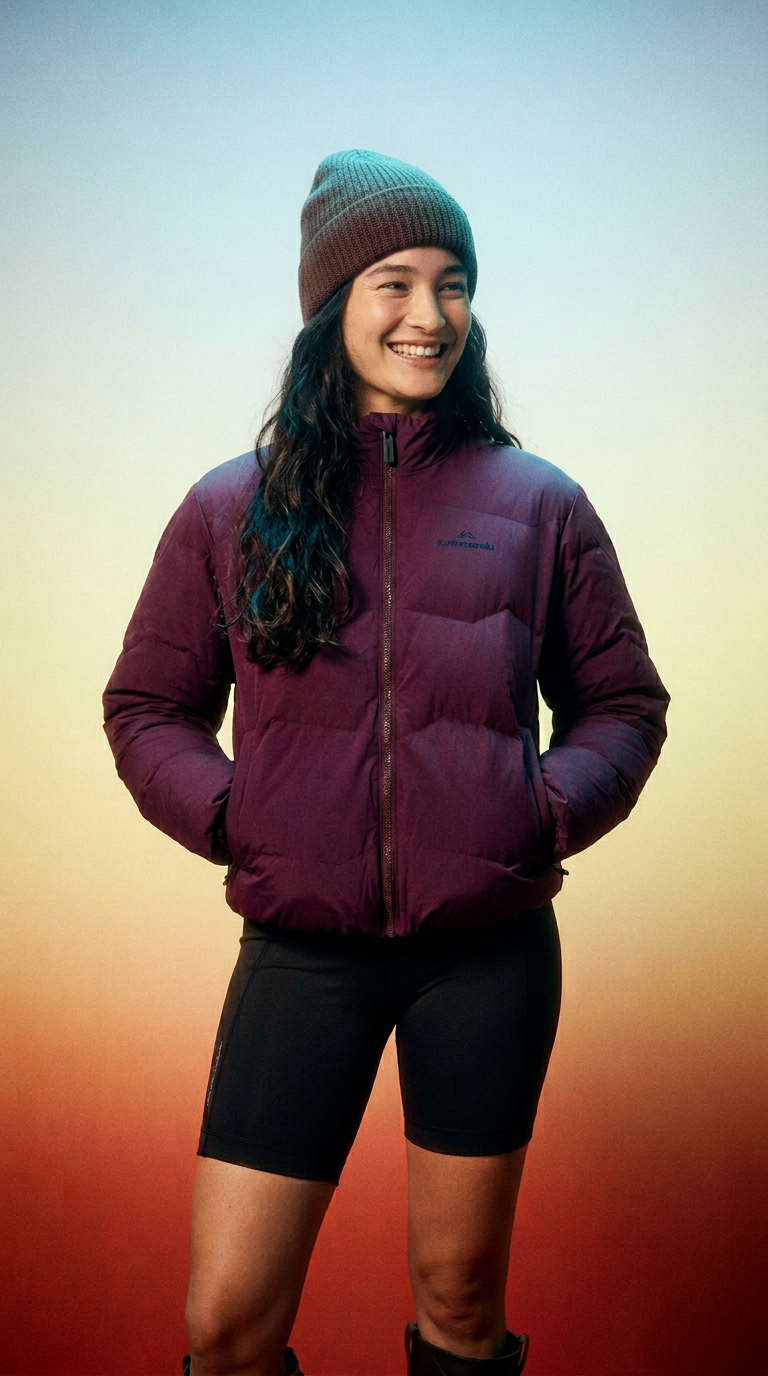 AI product shot of Women's Retreat Down Jacket - Mulberry