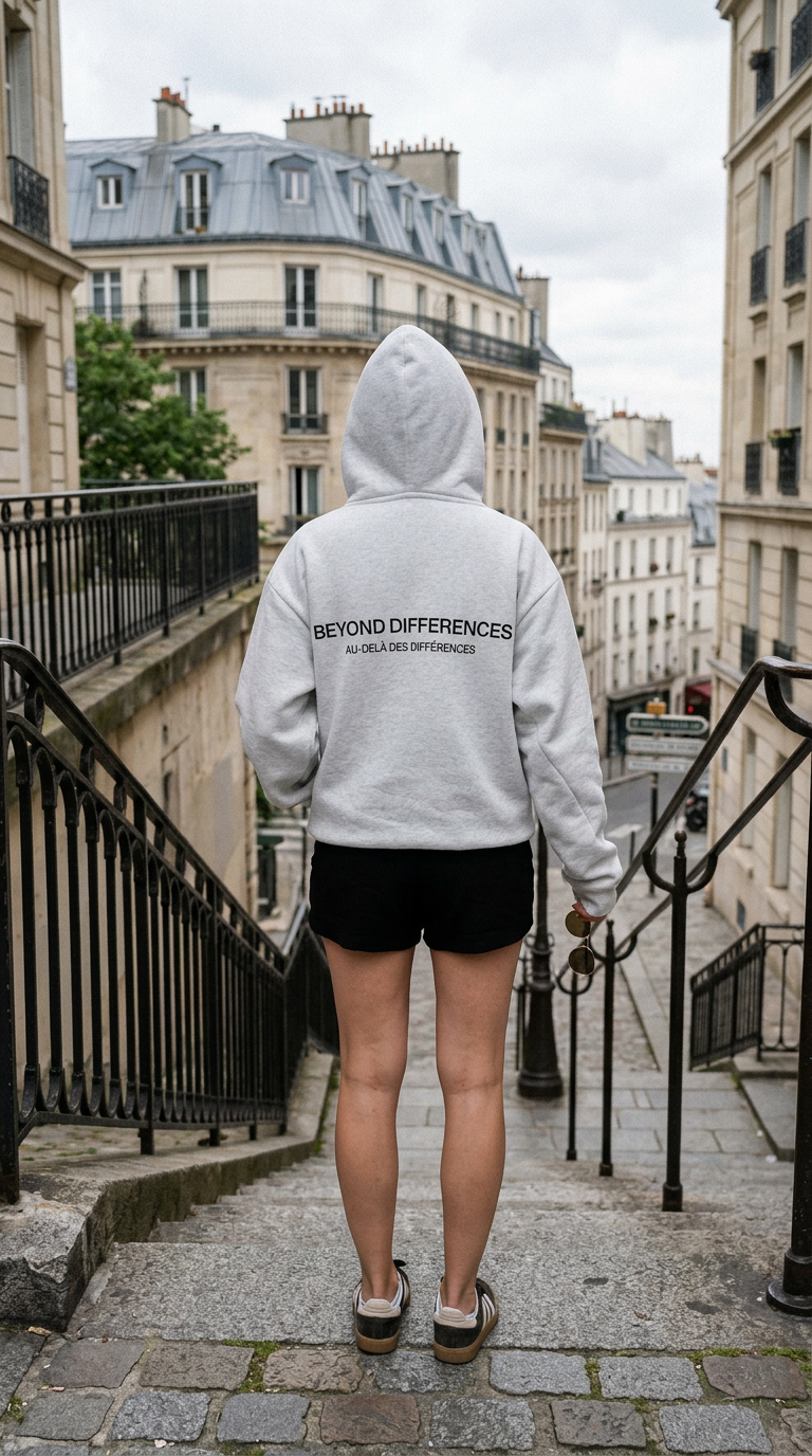AI product shot of Heavyweight Beyond Hoodie- Grey