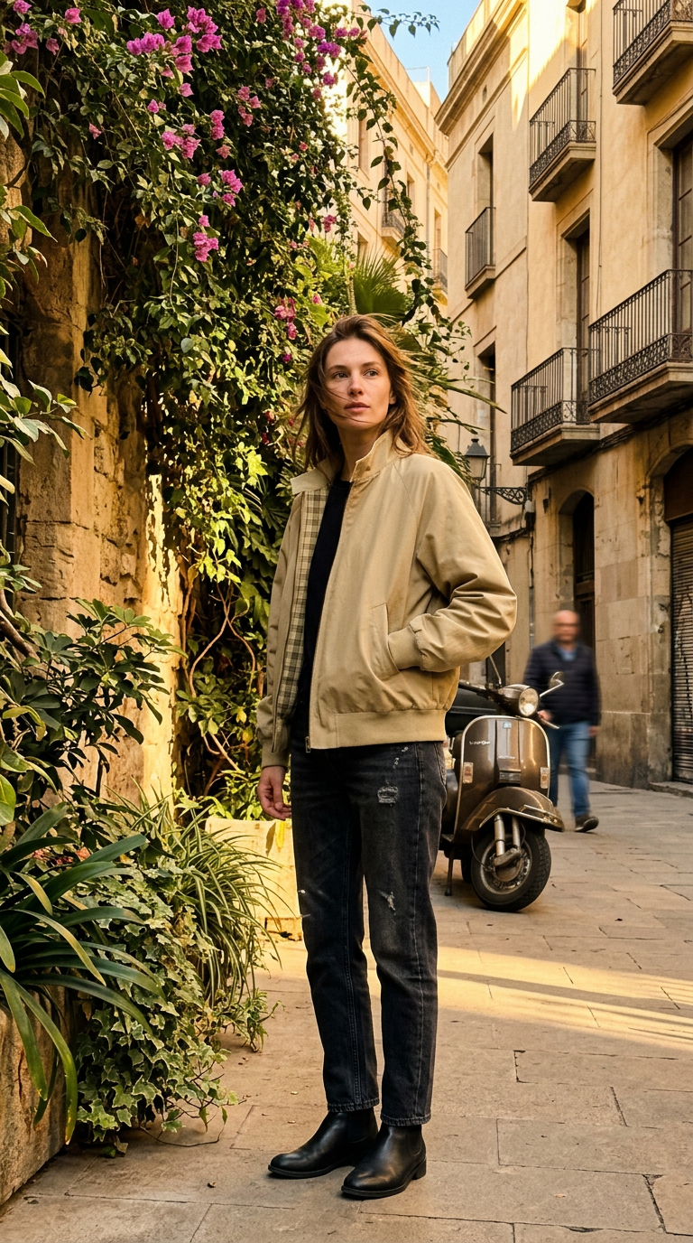 AI product shot of 哈靈頓外套