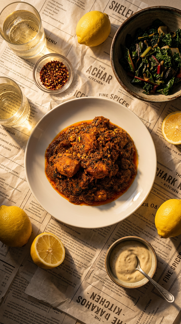 AI product shot of Chicken Achar