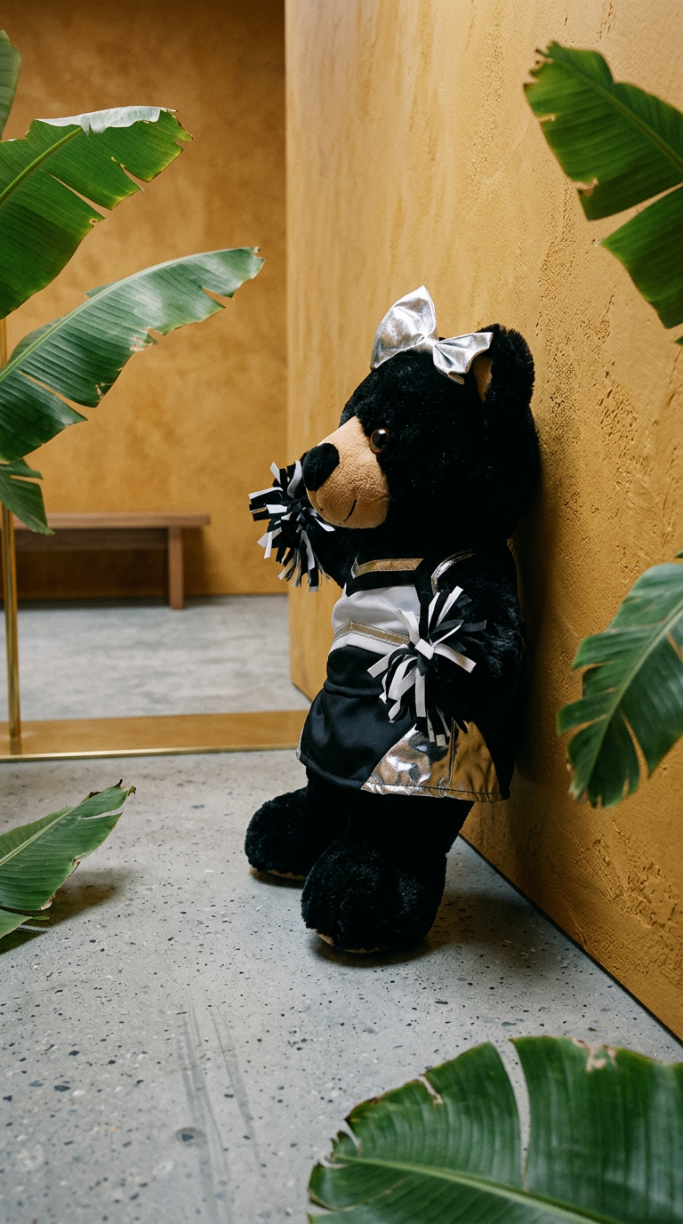 AI product shot of Metallic "Silver & Black" Cheerleader Uniform (8")