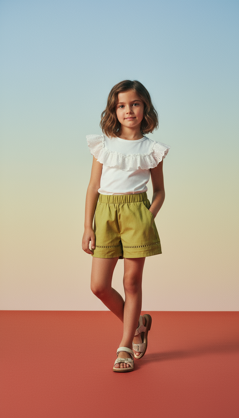 AI product shot of Crochet Pattern Shorts