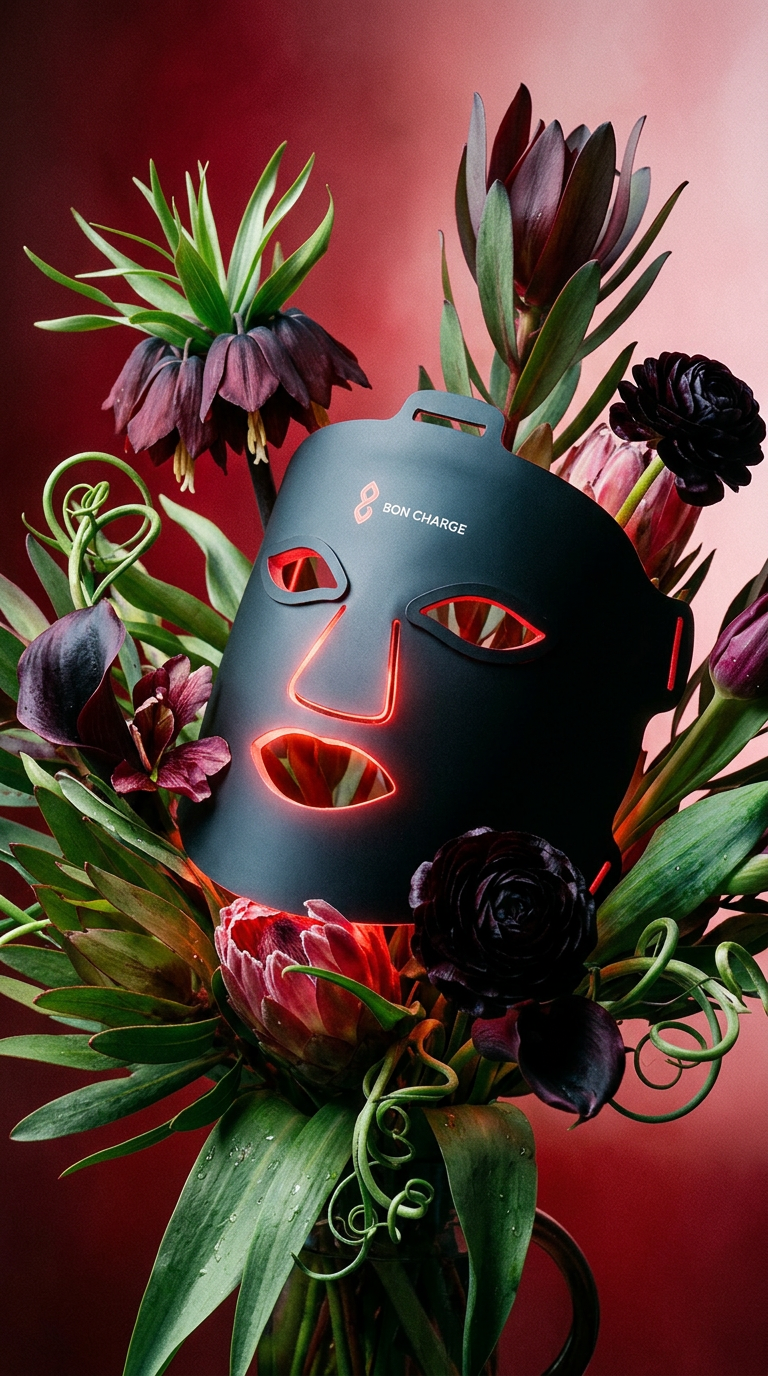 AI product shot of NEW* Red Light Face Mask