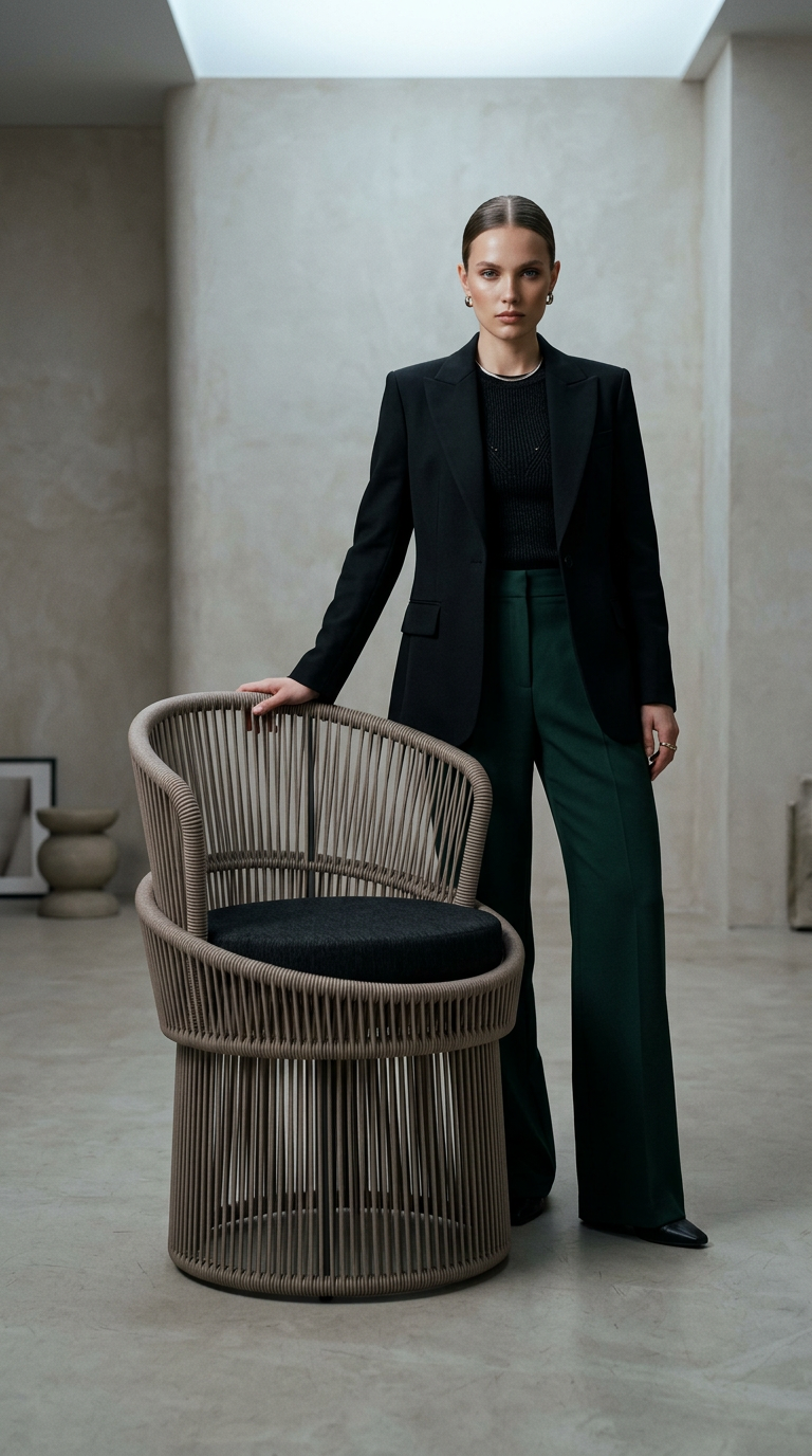 AI product shot of Glow Chair - obrotowe krzesło ogrodowe