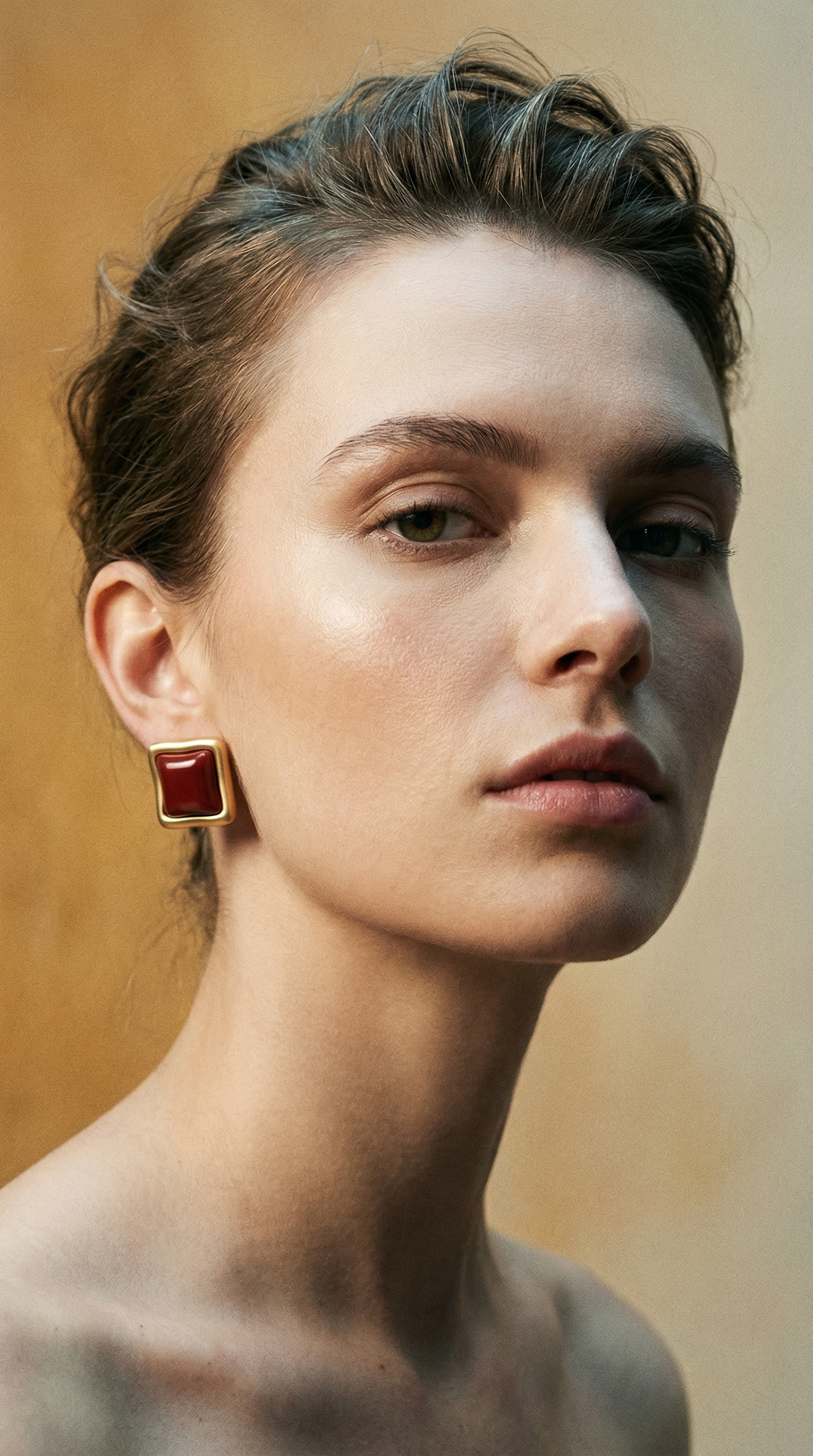 AI product shot of SUNI EARRING - CHIANTI