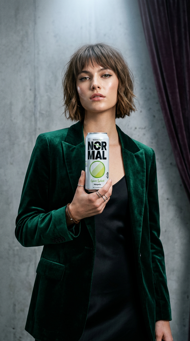 AI product shot of Normal Beverage Ltd. - Embrace Your Normal™ Non-Alcoholic Ready-To-Drink Cocktails