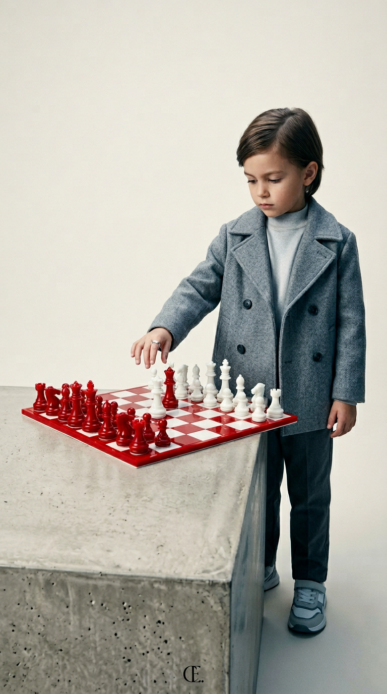 AI product shot of Luxury Chess set Red & White