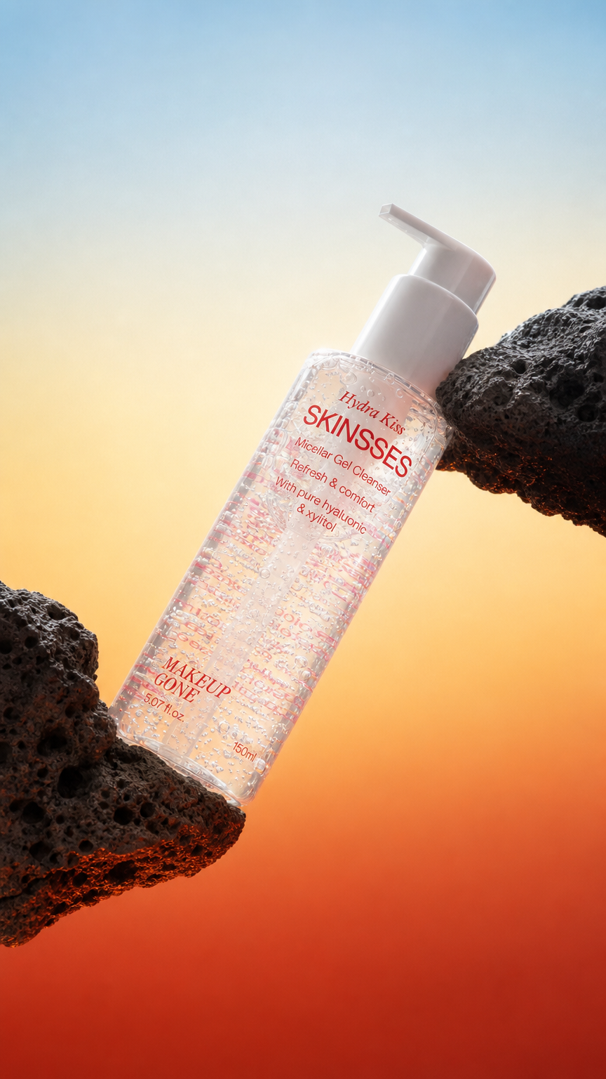 AI product shot of MAKE UP GONE Micellar Gel
