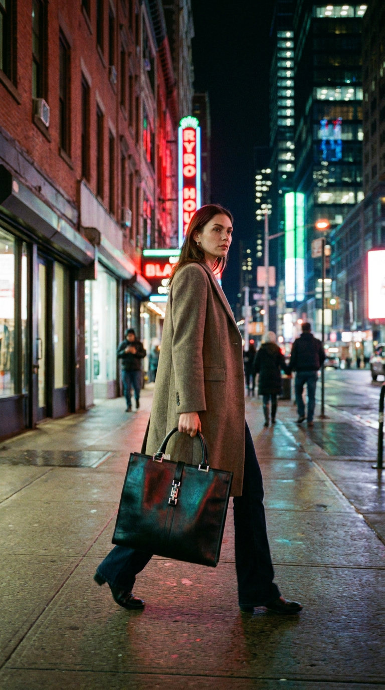 AI product shot of GUCCI JACKIE BLACK LEATHER TOTE