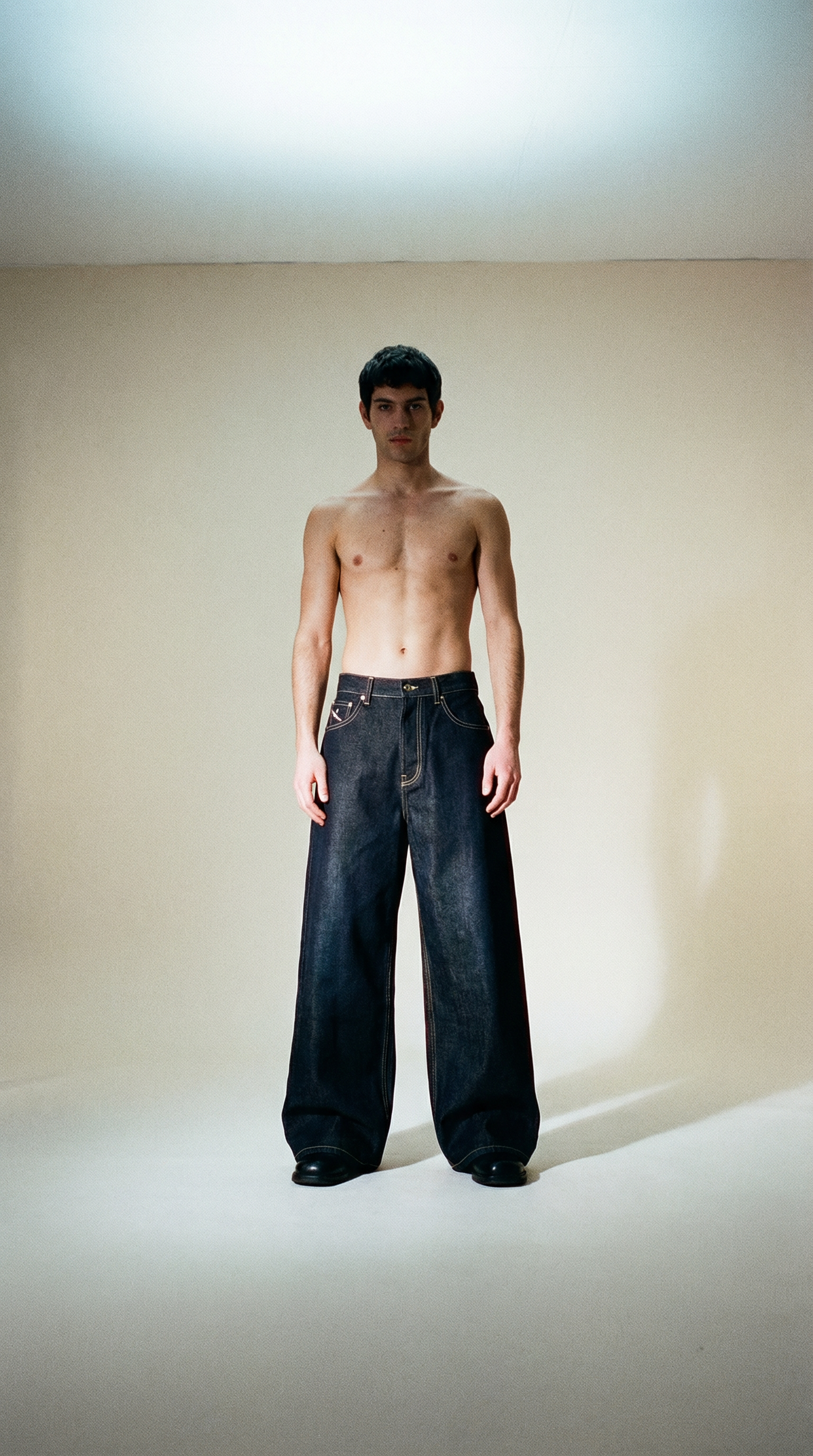 AI product shot of ASOS DESIGN loose jeans in raw indigo