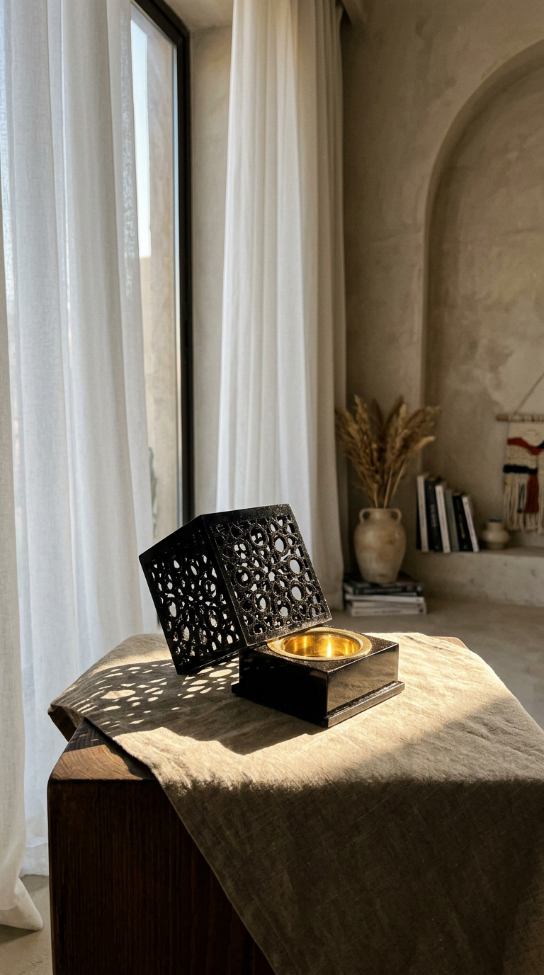 AI product shot of 【送料無料】アラブの香炉セット GEOMETRIC CUBE