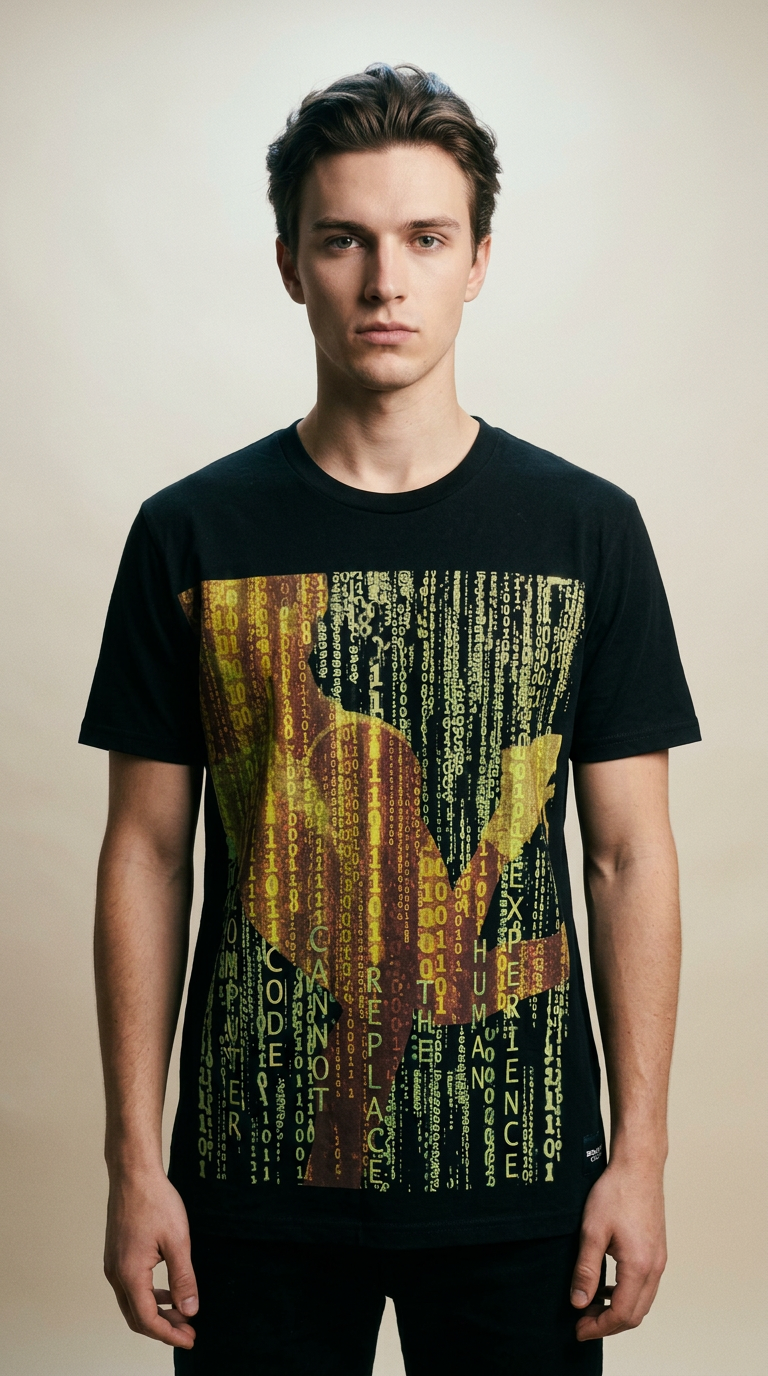 AI product shot of COMP CODE - Airlume Jersey T-Shirt