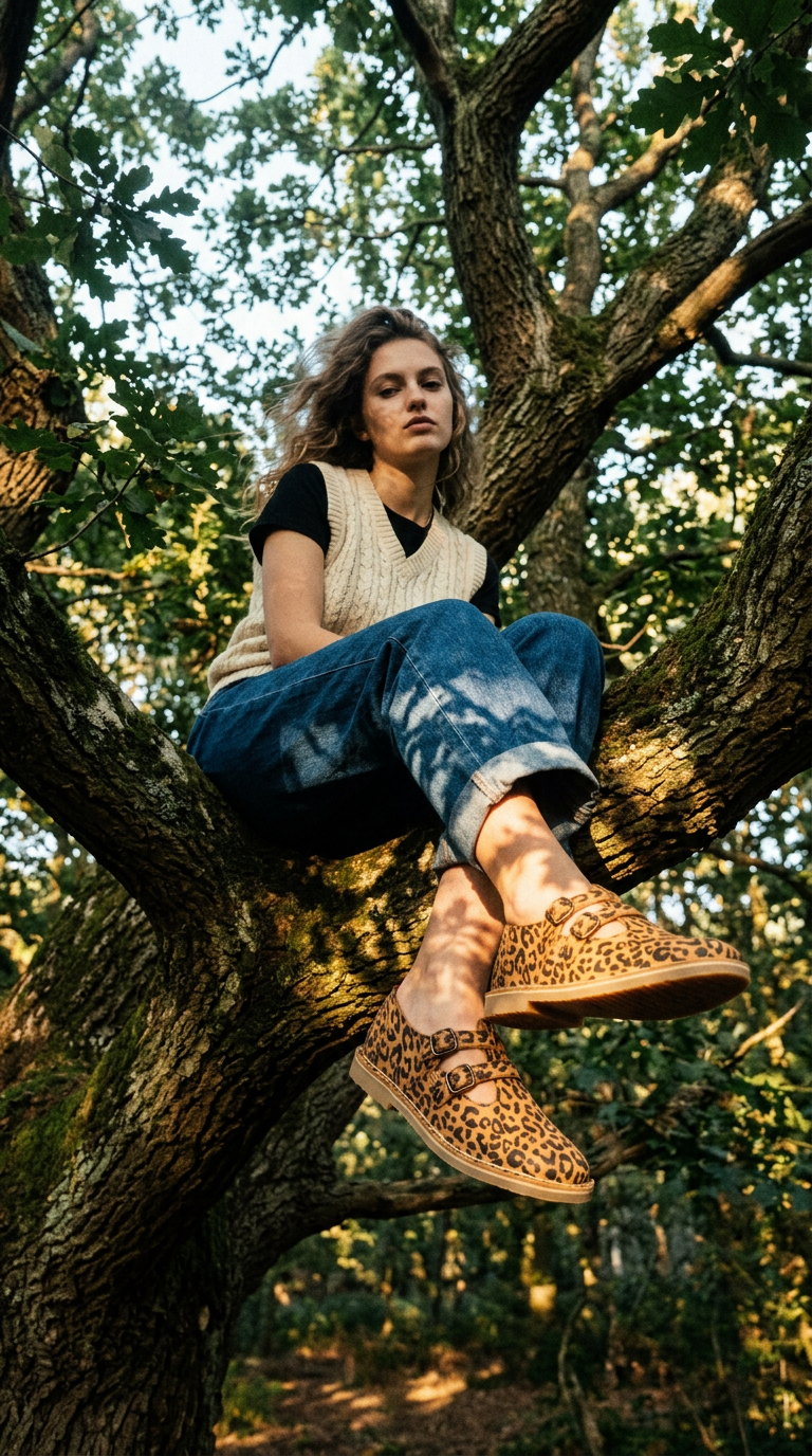 AI product shot of Pod Marley Leather Women's Leopard Shoes