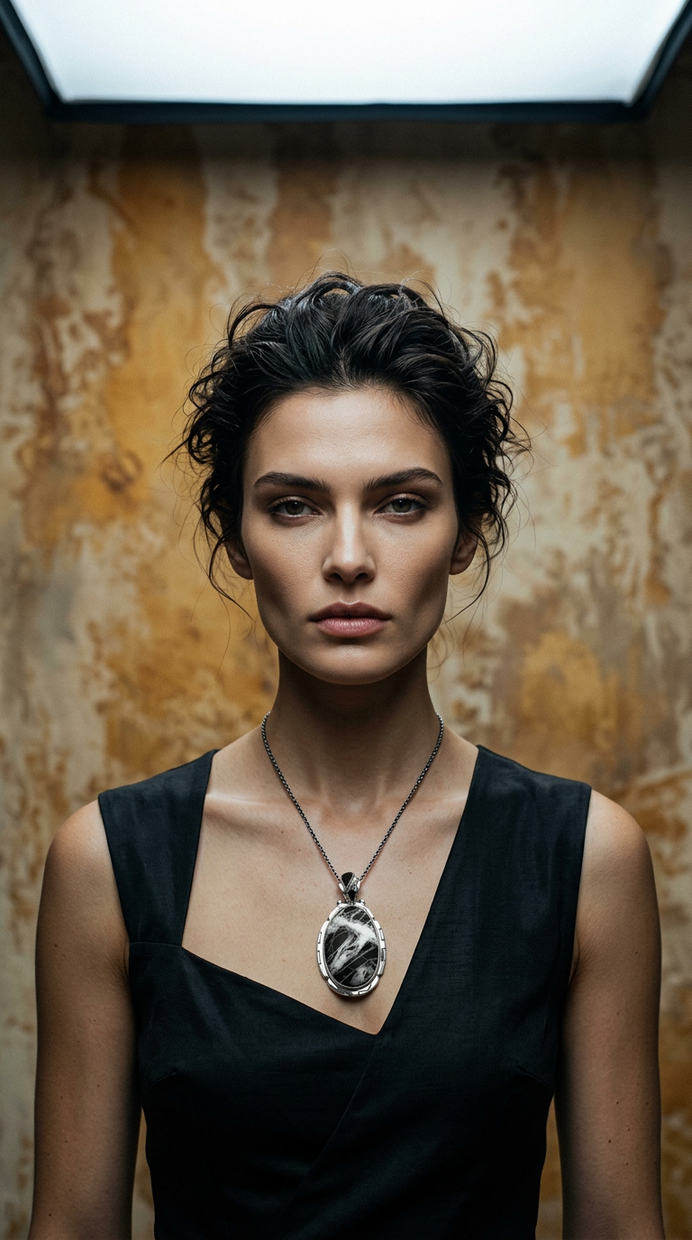 AI product shot of Stone • White Buffalo Stone Pendant Three