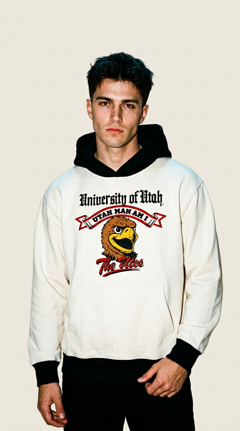 AI product shot of Utah - Color Block - Mascot Hoodie