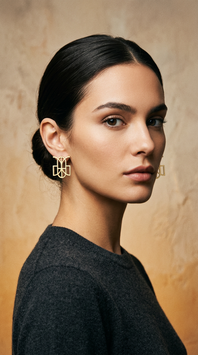 AI product shot of Personalized Monogram Stud Earrings