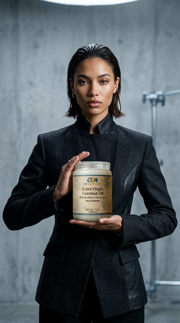 AI product shot of Go Glorious Coconut Oil
