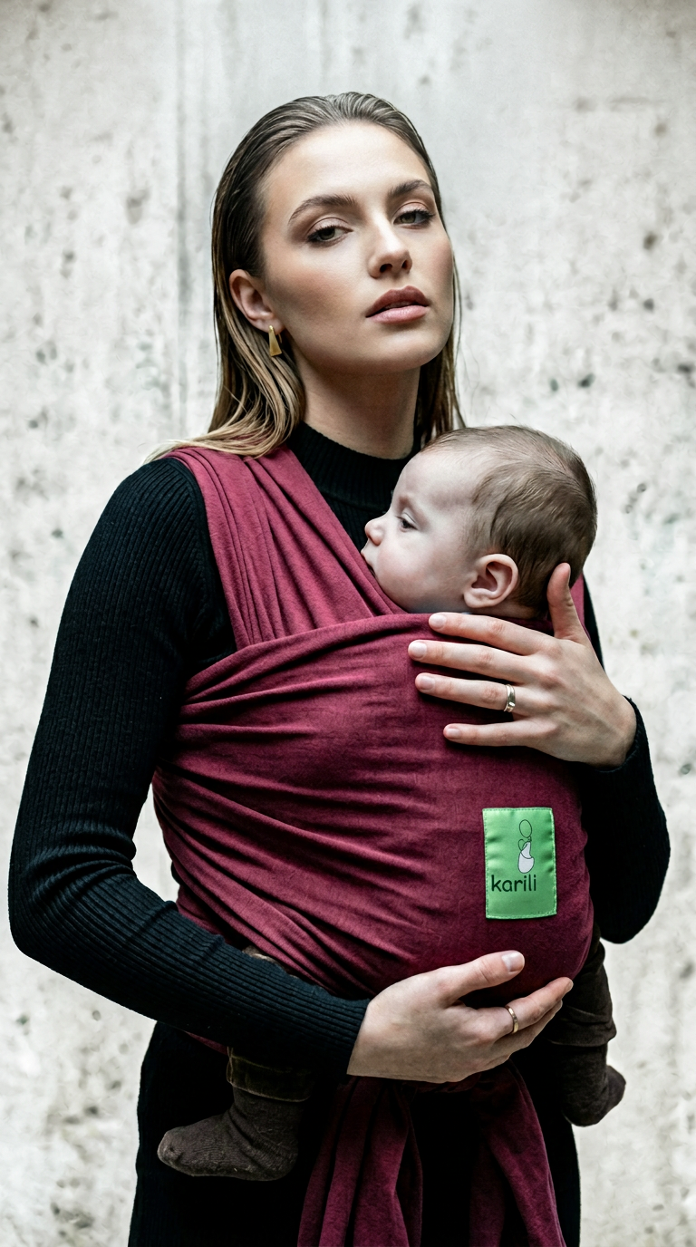 AI product shot of Kari Me Stretchy Wrap - Burgundy