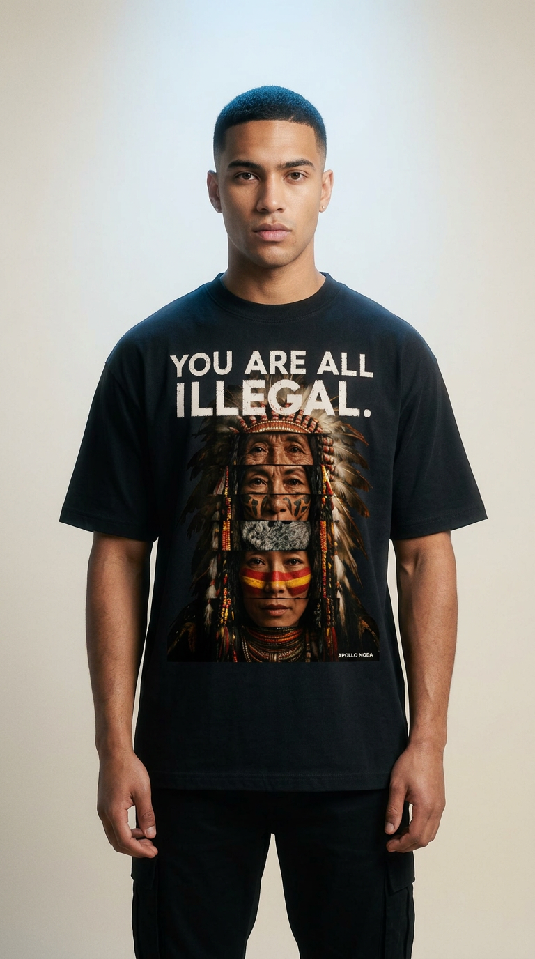 AI product shot of You Are All Illegal Oversized Heavyweight Graphic Tee