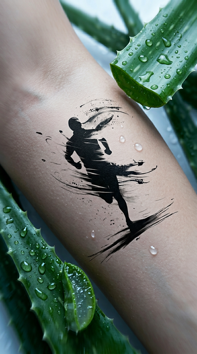 AI product shot of Fast Runner Tattoo Design