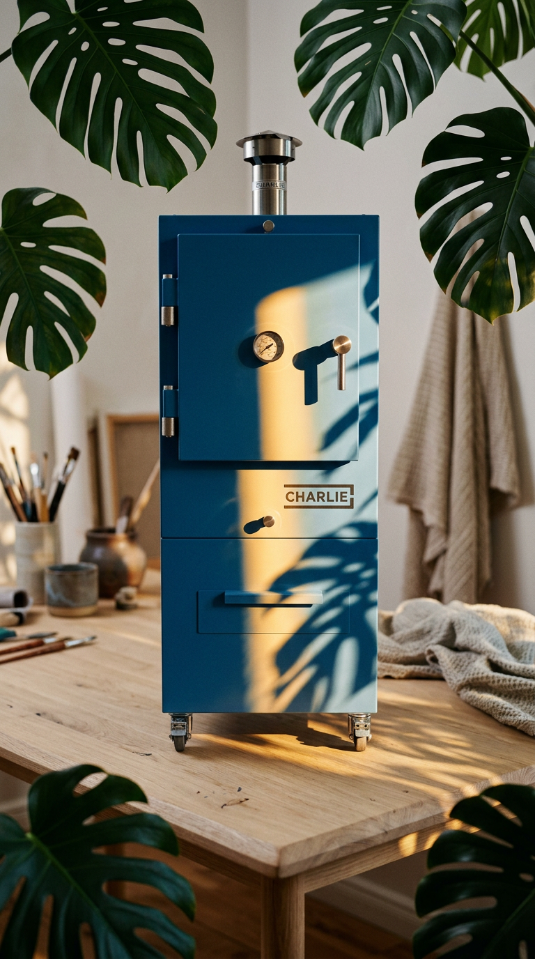 AI product shot of Charlie Charcoal Oven