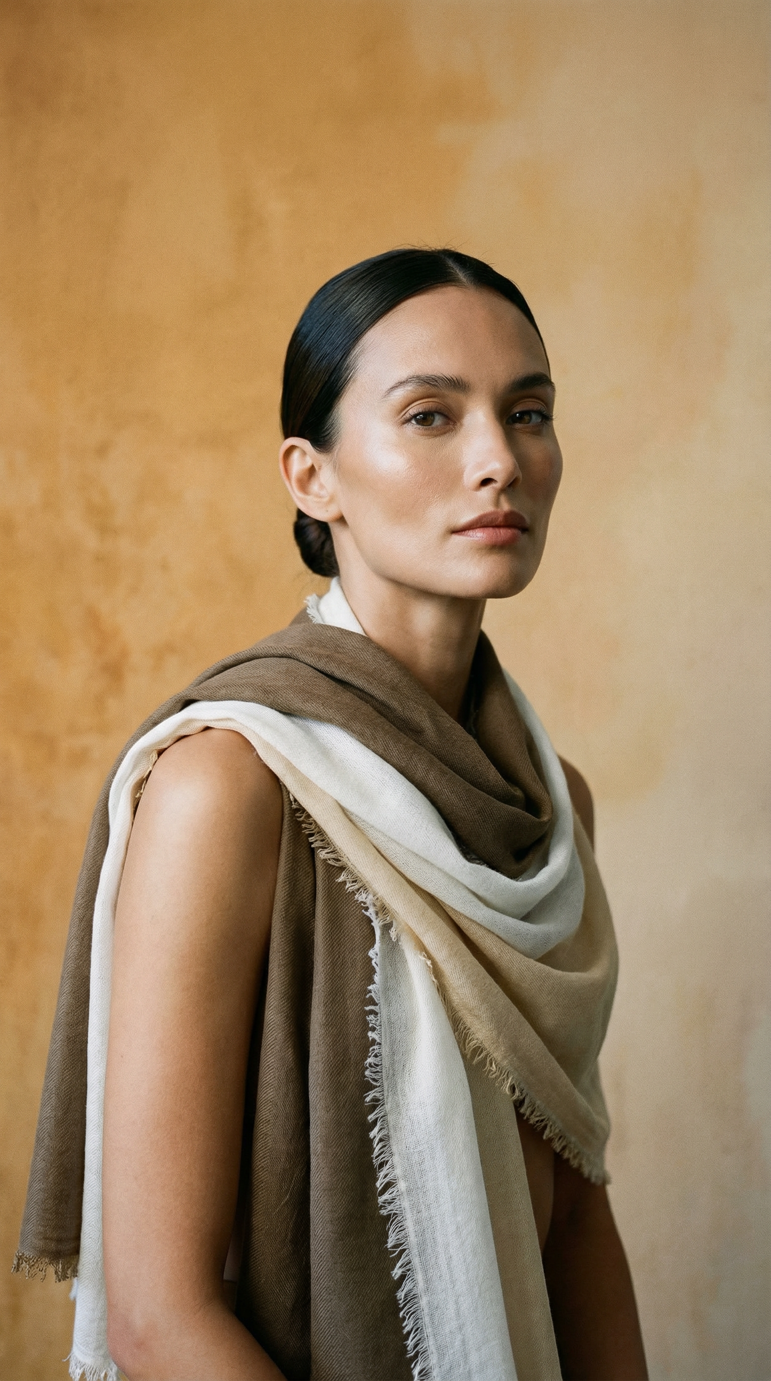 AI product shot of oaani Versatile Blanket Scarf - Beige Brown