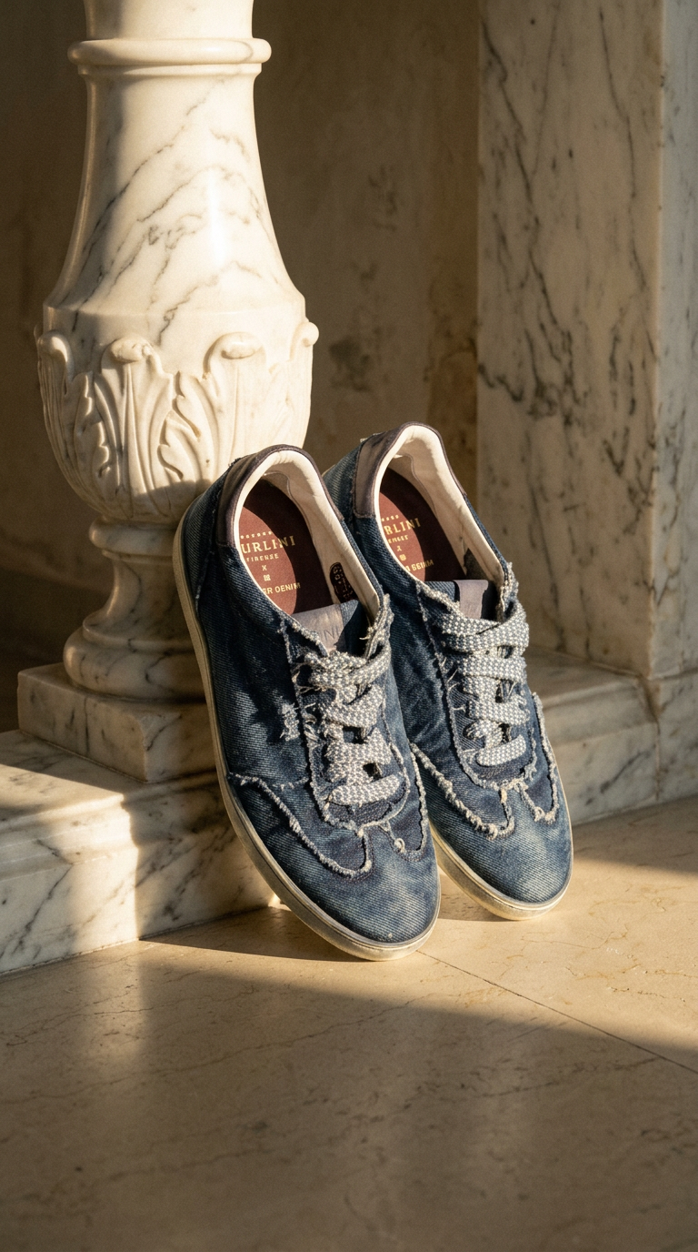 AI product shot of Sturlini Firenze x Pioneer Denim in support of Amref
