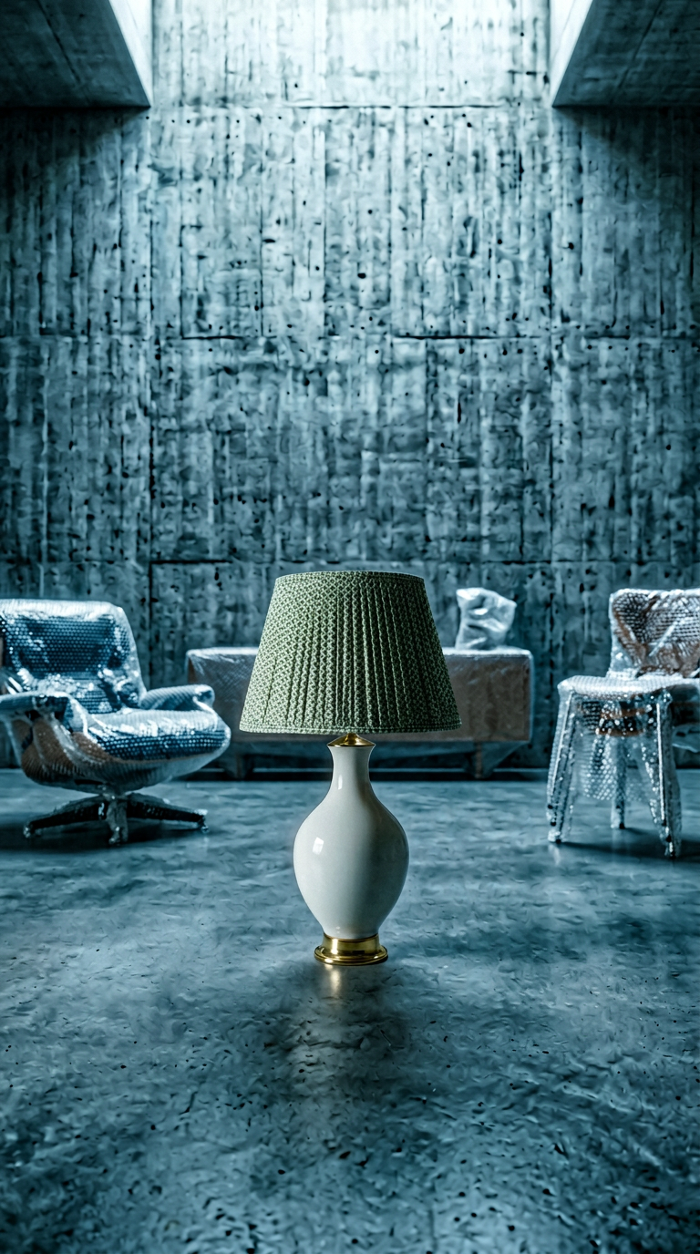 AI product shot of Paul Schneider Athens Lamp in Glossy White