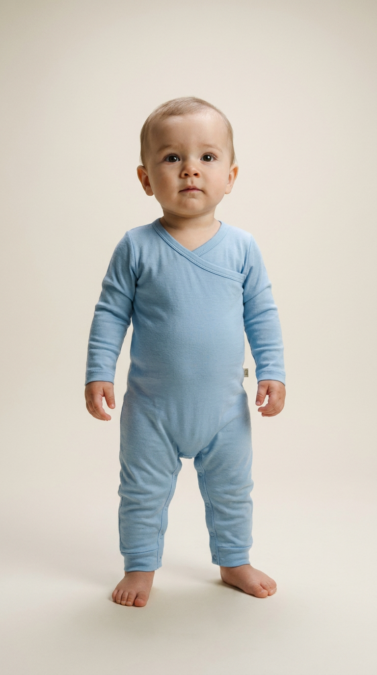 AI product shot of merino wrap longsuit