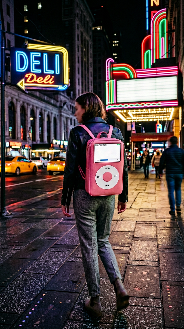 AI product shot of “BubblegumPink KPod Backpack”
