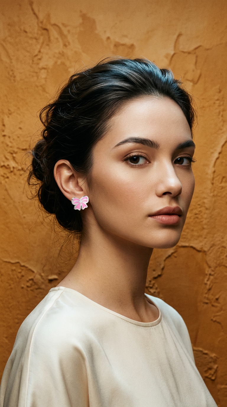 AI product shot of Fancy Bow Flat Back Earrings