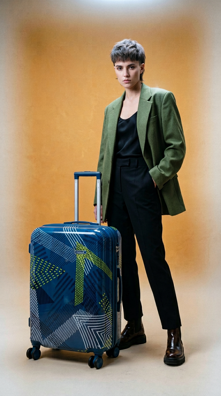 AI product shot of Design-Koffer Kurzreise/Weekender Ravenna – bunte Reisekoffer mit Wiedererkennungswert – Hartschale ABS/Polycarbonat – leicht & robust
