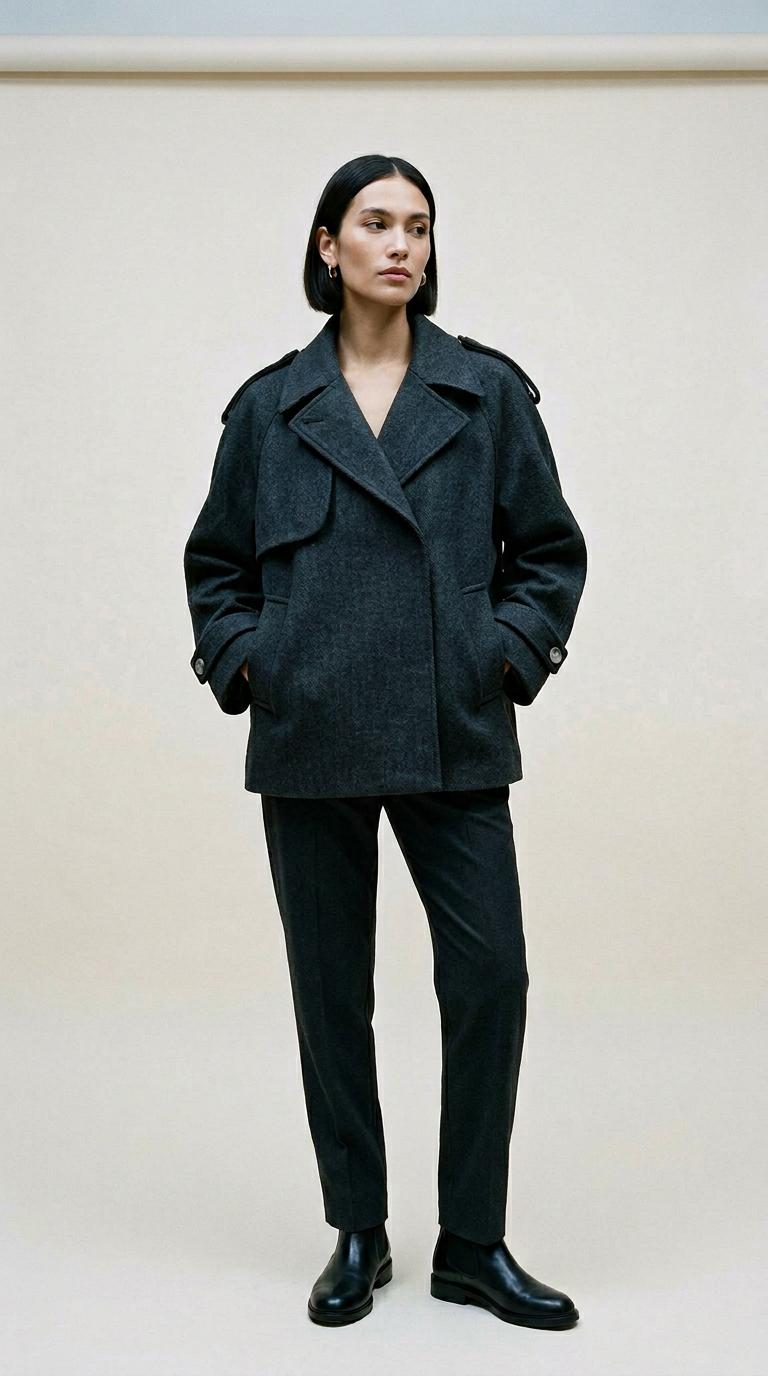 AI product shot of EsmundMD twill jacket
