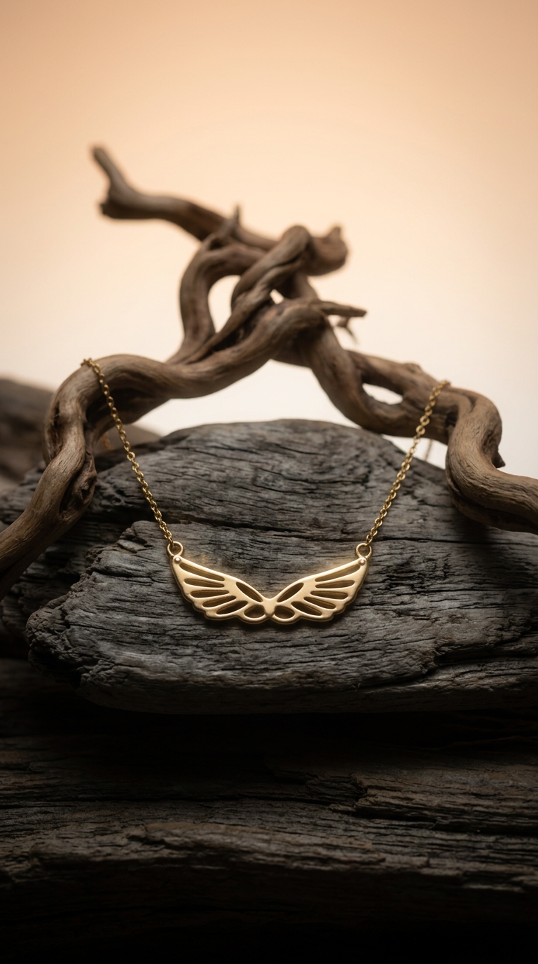 AI product shot of ANGEL SIGN NECKLACES