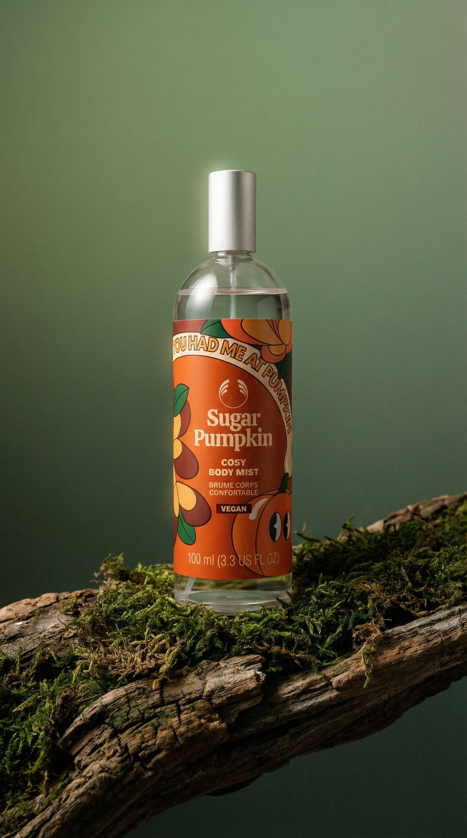 AI product shot of Sugar Pumpkin Body Mist